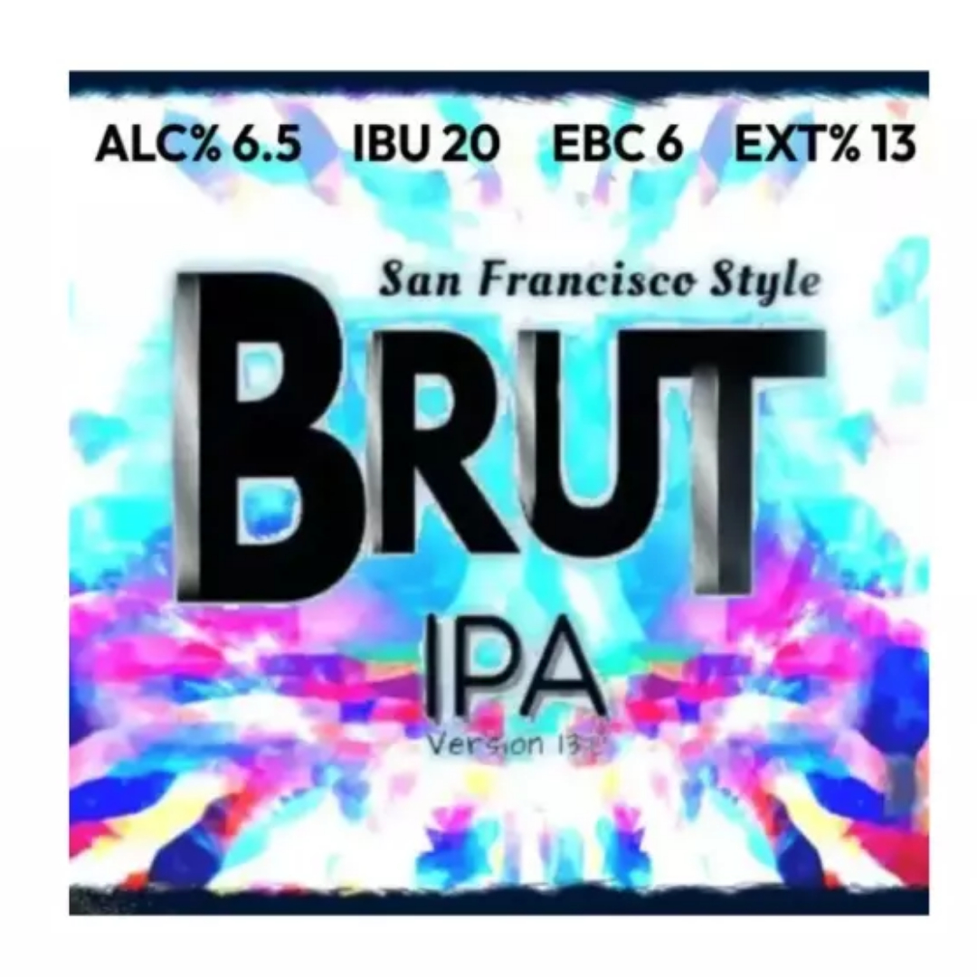 Brut IPA- A dry blonde ale with an absolute explosion of citrus and tropical fruit.