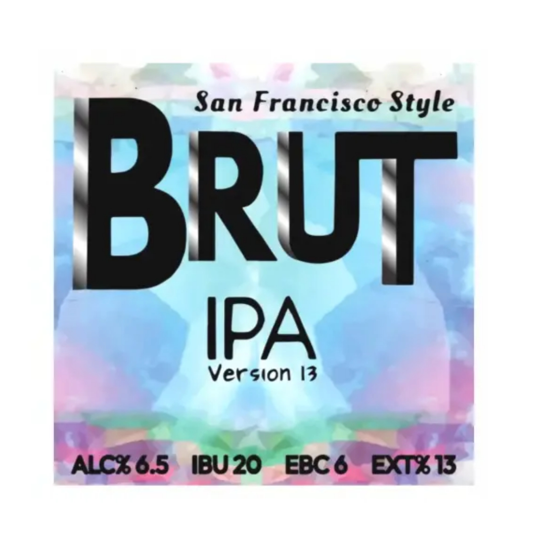 Brut IPA- A dry blonde ale with an absolute explosion of citrus and tropical fruit.